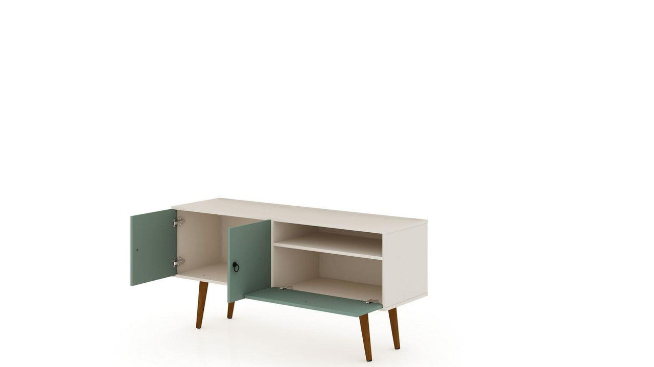 Otuken 54" TV Stand - Off White/Mint Green