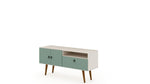 Otuken 54" TV Stand - Off White/Mint Green