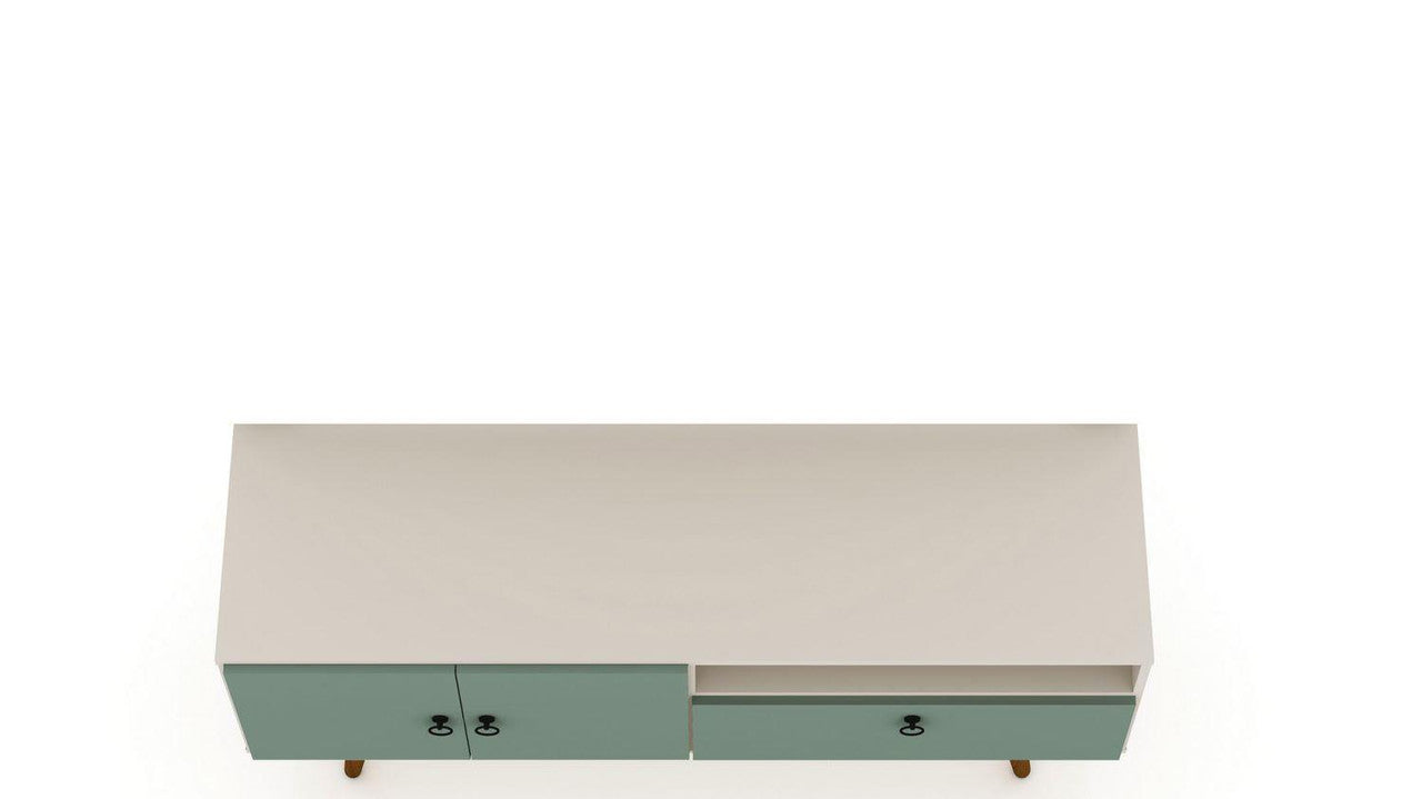 Otuken 54" TV Stand - Off White/Mint Green