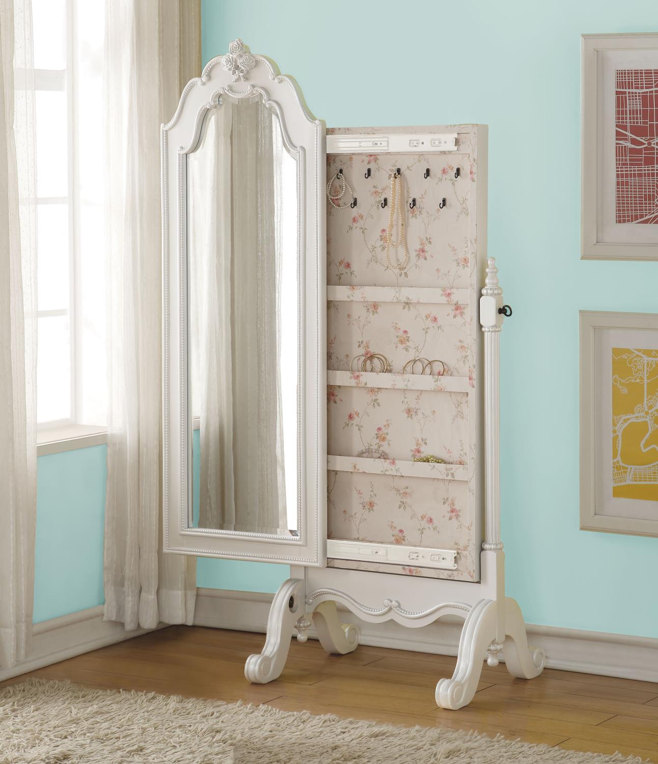Kids Jewelry Armoire - Pearl White