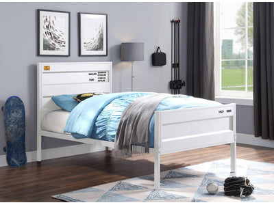 Konto Industrial Twin Bed - White