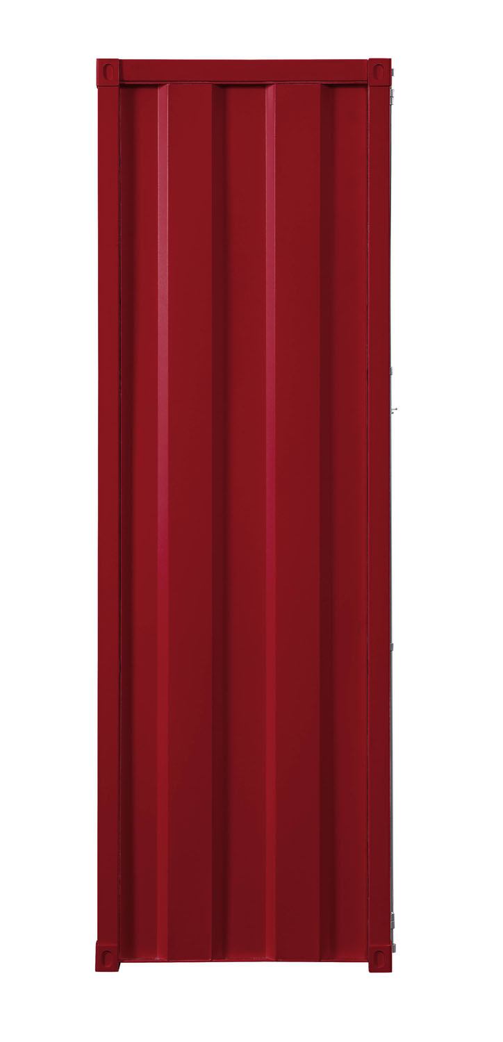 Konto Industrial Tall Wardrobe - Red