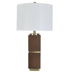 Fresh Perspective Metal Living Room Table Lamp - Light Brown/White