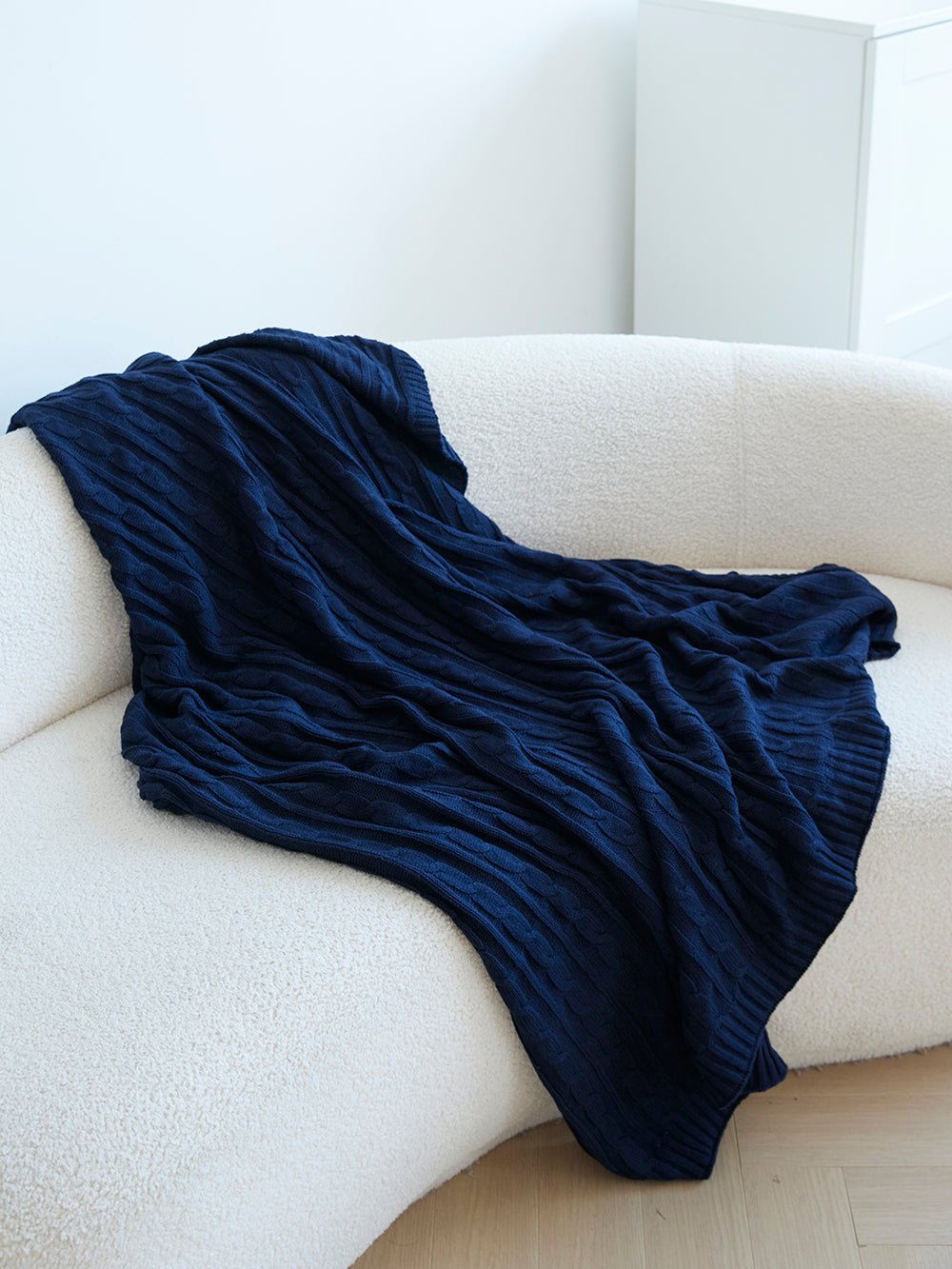 Feeling Connected 50"x 60"x Navy Knited Throw