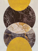 Free Spirit Geometric Canvas Wall Art - White, Grey and Yellow