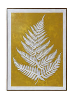 Free Spirit Fern Leaf Canvas Wall Art - White, Grey, Yellow