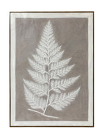 Free Spirit Fern Leaf Canvas Wall Art - White, Grey