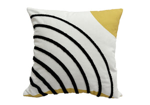 Esprit libre Coussin 18 po x 18 po - moutarde, noir, blanc