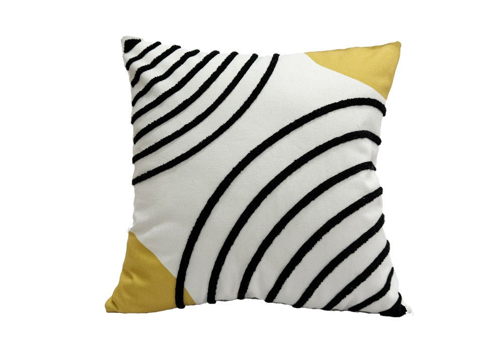 Free Spirit 18 x 18" Cushion - Black, Mustard, White