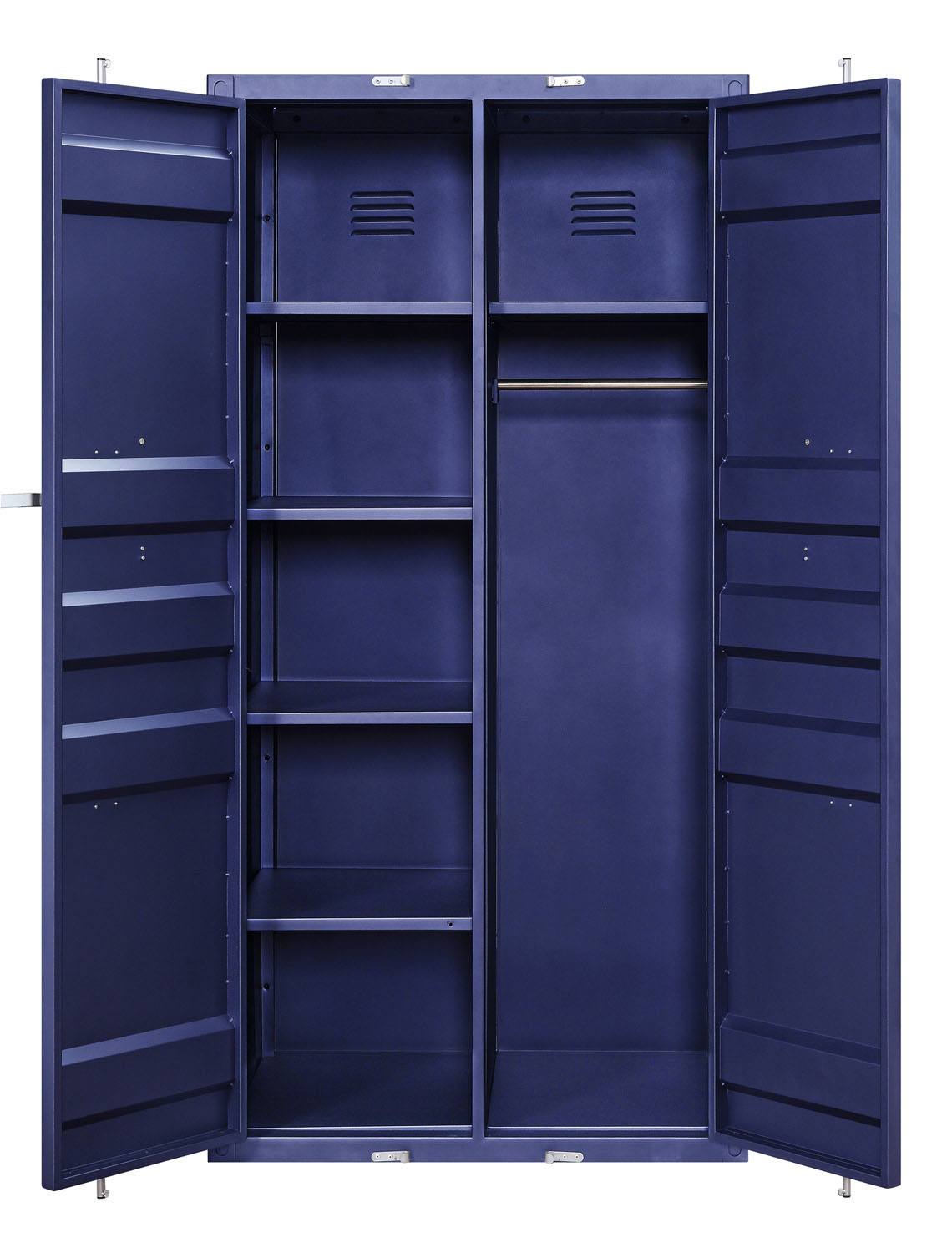 Konto I Industrial Tall Wardrobe - Blue