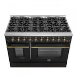 Forno Galiano 48" Black Freestanding Double Oven Gas Range (6.58 Cu. Ft.) - FFSGS6244-48BLK