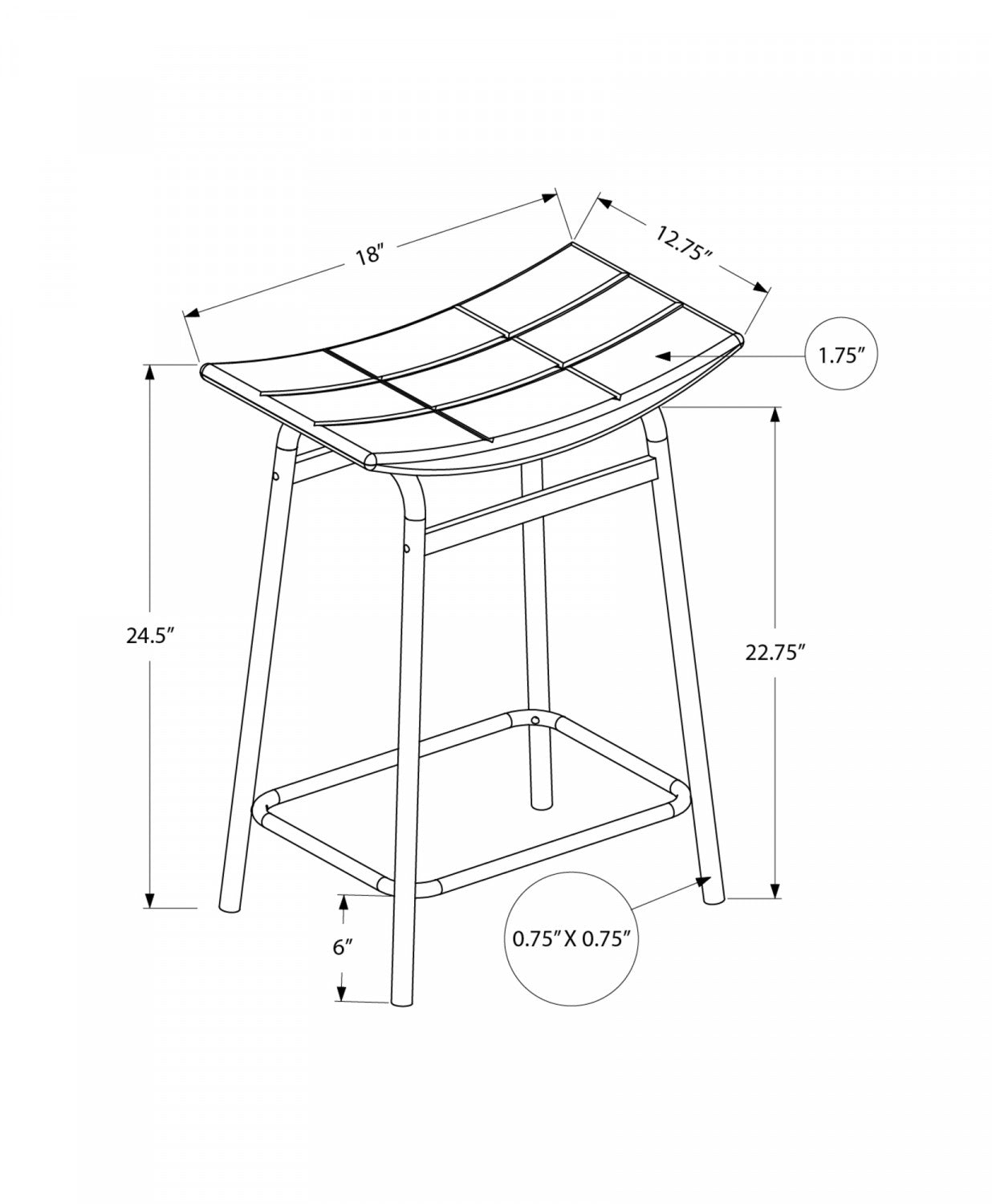 Baffin Counter Stool - Black/Grey - Set Of Two
