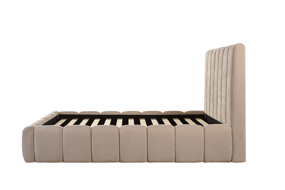 Lotus King Bed - Beige