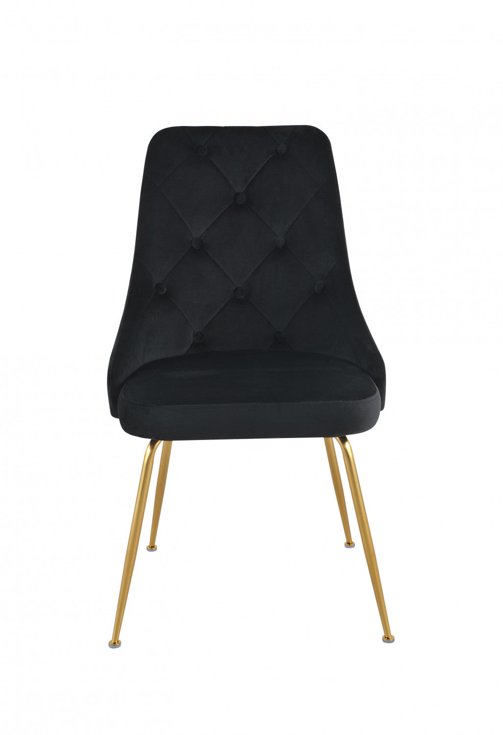 Peacock Velvet Dining Chair - Black/Gold - Set of Two