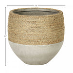 Wynmere Mixed Grass And Concrete Pot - Grey/Beige