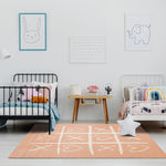 Kids Playing Board Area Rug - 5' X 8' - Pink/Cream