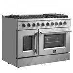 Forno Galiano 48" Stainless Steel Freestanding Double Oven Gas Range (6.58 Cu. Ft.) - FFSGS6444-48