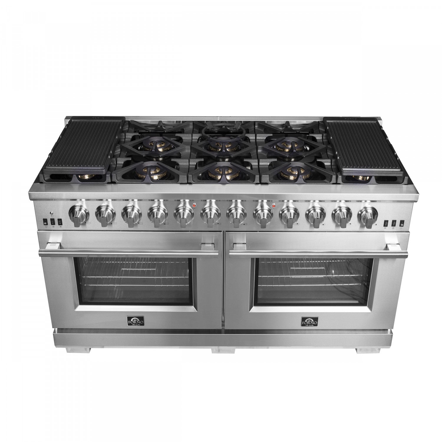 Forno Capriasca 60" Stainless Steel Freestanding Double Oven Gas Range (8.64 Cu. Ft.) - FFSGS6260-60
