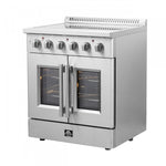 Forno Galiano 30" Stainless Steel French Door Electric Range with True Convection and Air Fry (4.32 Cu. Ft.) - FFSEL6917-30