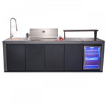 Forno Rimini Gray Countertop Outdoor Kitchen with 30" 62,600 BTU BBQ and Beverage Centre - FODKT2544BLK