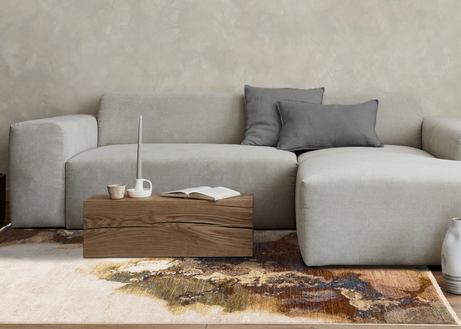 Micah Modern Galaxy Area Rug - 8' X 11' - Cream/Grey/Blue