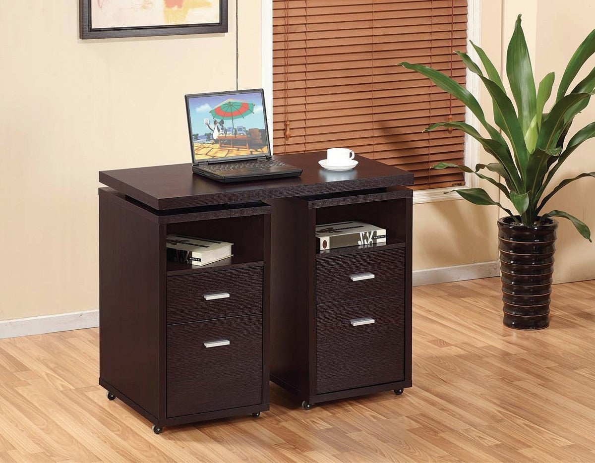 Kamala Expandable Office Desk - Dark Cherry