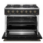 Forno Galiano 36" Black Freestanding Gas Range (5.36 Cu. Ft.) - FFSGS6244-36BLK