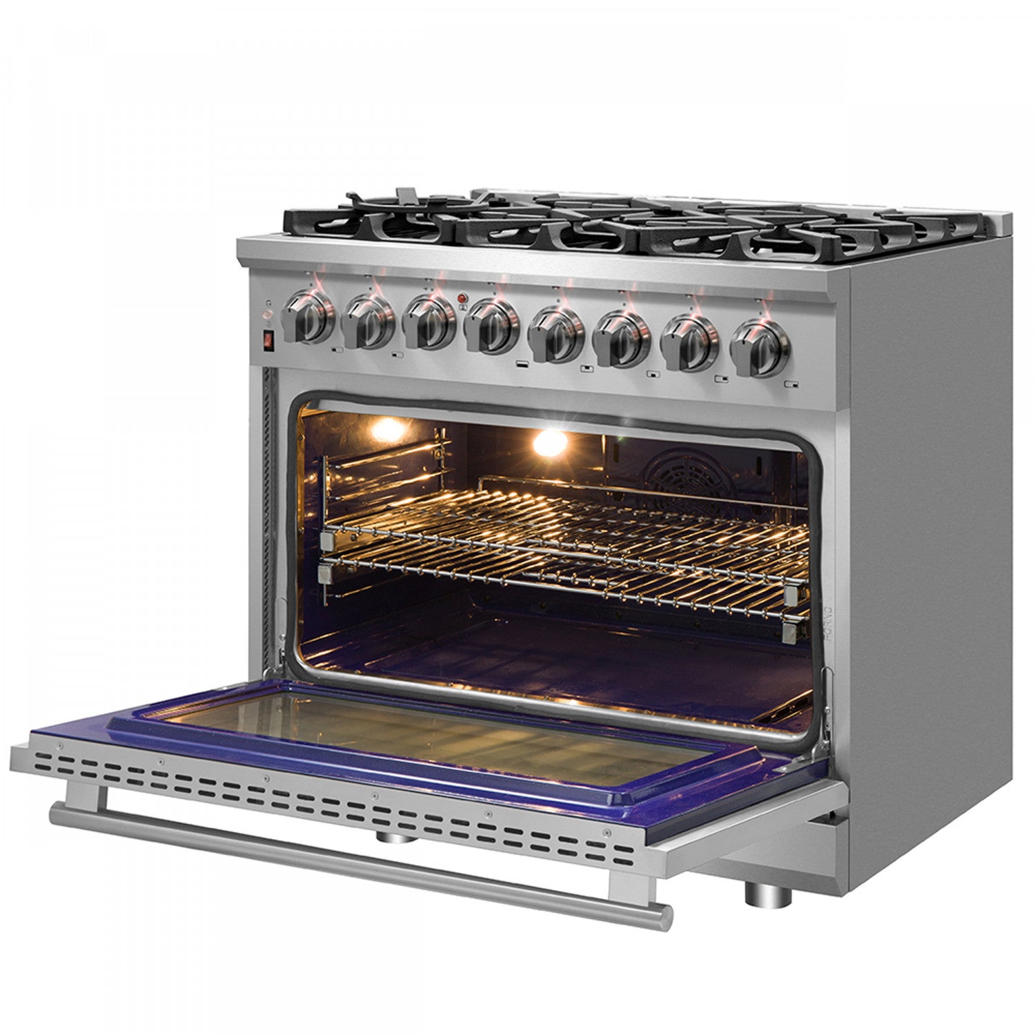 Forno Massimo 36" Stainless Steel Dual Fuel Range with True Convection and Air Fry (5.36 Cu. Ft.) - FFSGS6125-36