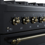 Forno Antico 36" Black Freestanding Gas Range (4.5 Cu. Ft.) - FFSGS6219-36BLK