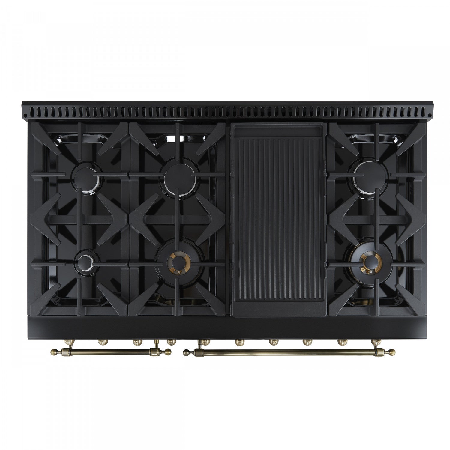 Forno Antico 48" Black Freestanding Dual Fuel Double Oven Range (5.5 Cu. Ft.) - FFSGS6113-48BLK