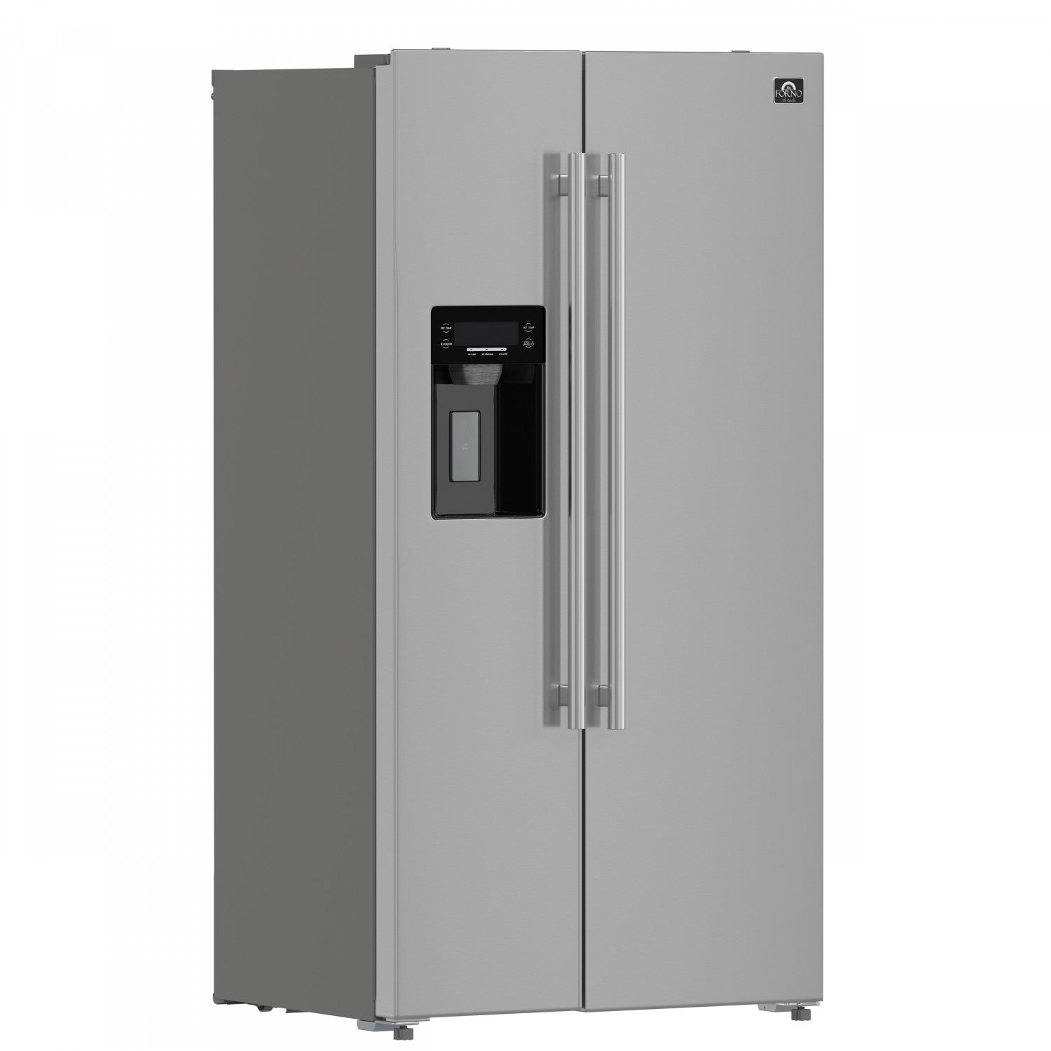 Forno Salerno 36" 20 Cu.Ft. Stainless Steel Freestanding Side-by-Side Refrigerator with Ice & Water Dispenser - FFRBI1844-36SB