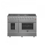Forno Premium Stainless Steel Kitchen Package with 48" Gas Range, 2 28" Convertible Refrigerator/Freezer and 48" Range Hood - FBDL-018-04CAUS