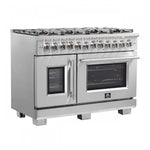 Forno Capriasca 48" Stainless Steel Freestanding Dual Fuel Double Oven Range with True Convection (6.58 Cu. Ft.) - FFSGS6387-48