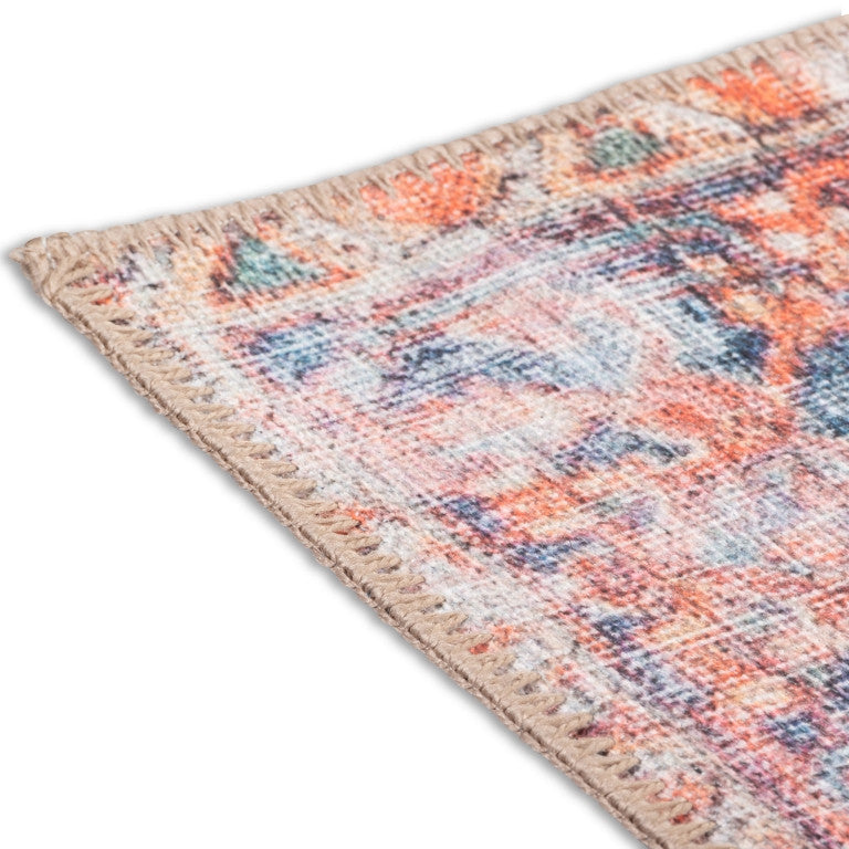 Aura Traditional Rug - 6' x 9' - Red/Blue