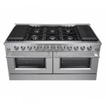 Forno Galiano 60" Stainless Steel Freestanding Double Oven Gas Range With Convection (8.64 Cu. Ft.) - FFSGS6244-60