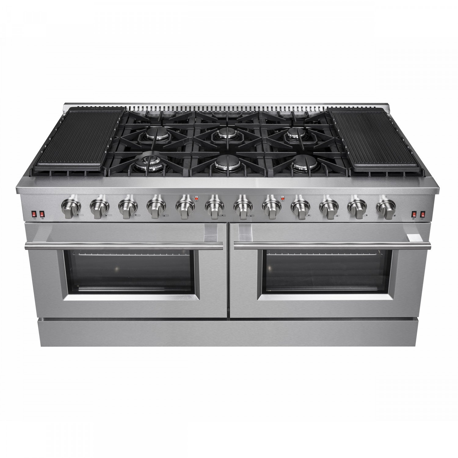 Forno Galiano 60" Stainless Steel Freestanding Double Oven Gas Range With Convection (8.64 Cu. Ft.) - FFSGS6244-60