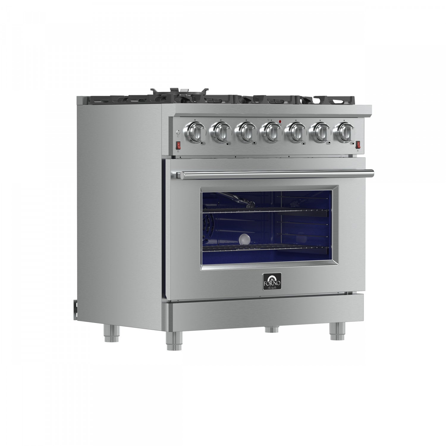 Forno Massimo 36" Stainless Steel Freestanding Gas Range with Air Fry (5.36 Cu. Ft.) - FFSGS6239-36