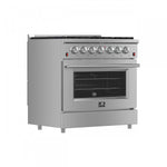 Forno Galiano 36" Stainless Steel Freestanding Gas Range (5.36 Cu. Ft.) - FFSGS6244-36