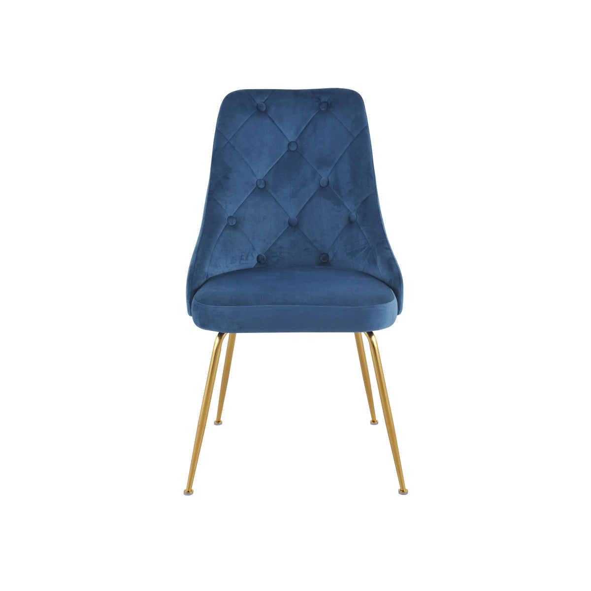 Peacock Velvet Dining Chair - Blue/Gold- Set of Two