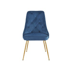 Peacock Velvet Dining Chair - Blue/Gold- Set of Two