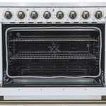 Forno Paolo 36" White Freestanding Electric Range with True Convection (5.44 Cu. Ft.) - FFSEL6011-36WHT