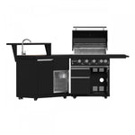 Forno All'Aperto Black Countertop Outdoor Kitchen with 62,600 BTU BBQ and Beverage Centre - FODKT2582BLK