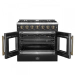 Forno Galiano 36" Black French Door Freestanding Gas Range (5.36 Cu. Ft.) - FFSGS6444-36BLK