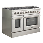 Forno Galiano 48" Stainless Steel Freestanding Double Oven Gas Range (6.58 Cu. Ft.) - FFSGS6244-48