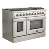 Forno Galiano 48" Stainless Steel Freestanding Double Oven Gas Range (6.58 Cu. Ft.) - FFSGS6244-48