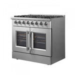 Forno Galiano 36" Stainless Steel French Door Dual Fuel Range with True Convection (5.36 Cu. Ft.) - FFSGS6356-36