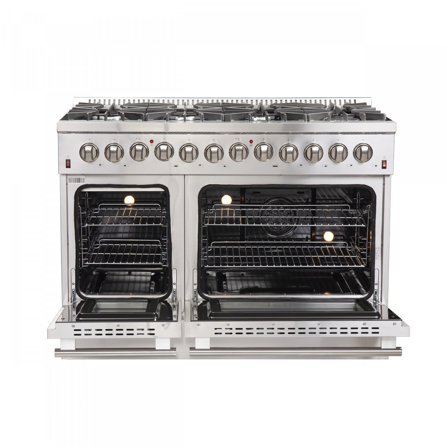 Forno Galiano 48" Stainless Steel Freestanding Dual Fuel Double Oven Range with True Convection (6.58 Cu. Ft.) - FFSGS6156-48