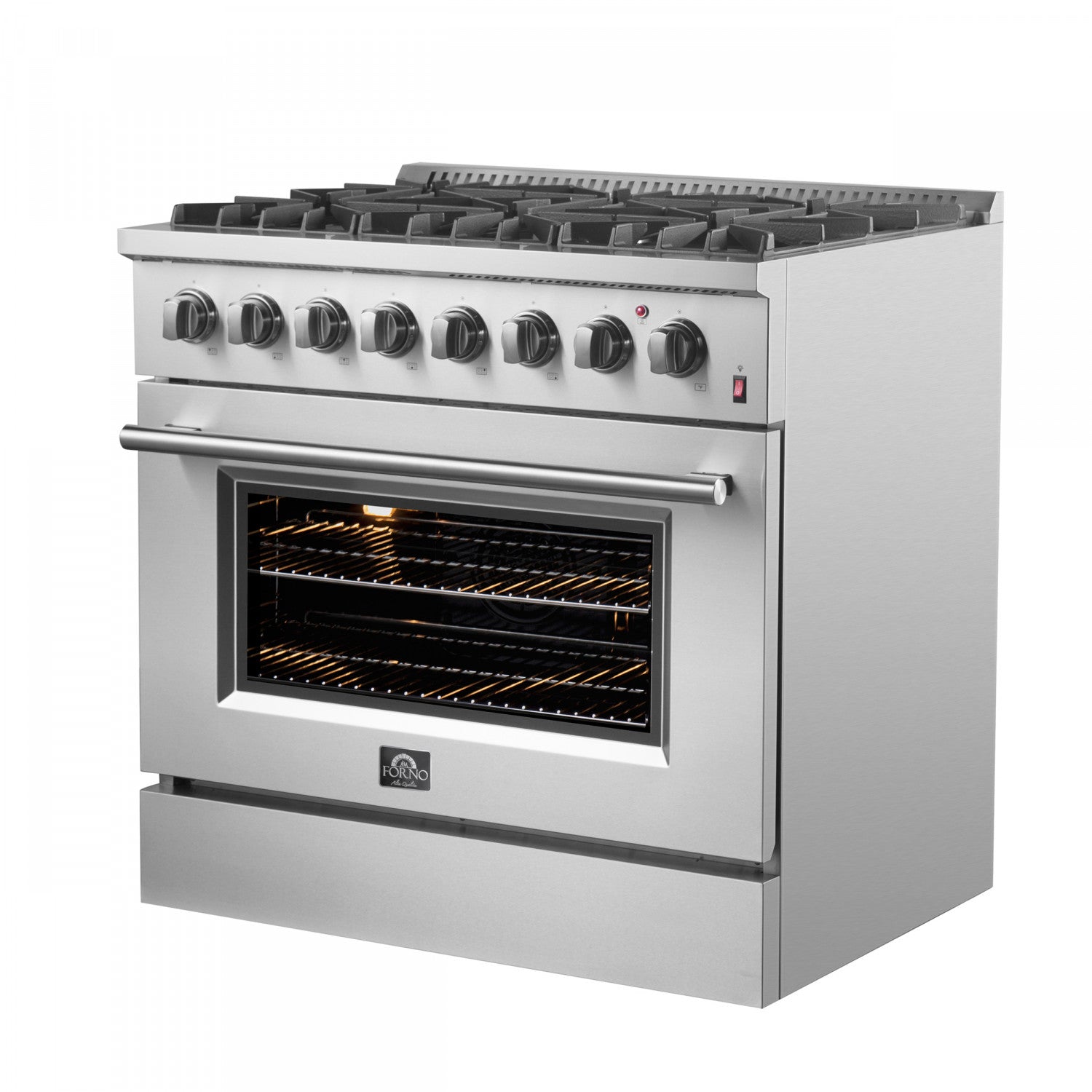 Forno Marco 36" Stainless Steel Dual Fuel Range with True Convection (5.36 Cu. Ft.) - FFSGS6197-36