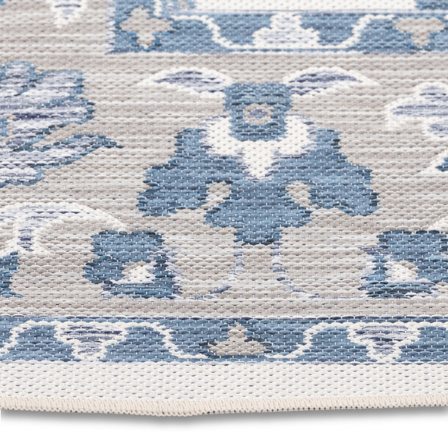 Marbella Traditional Outdoor Rug - 6' x 9' - Blue