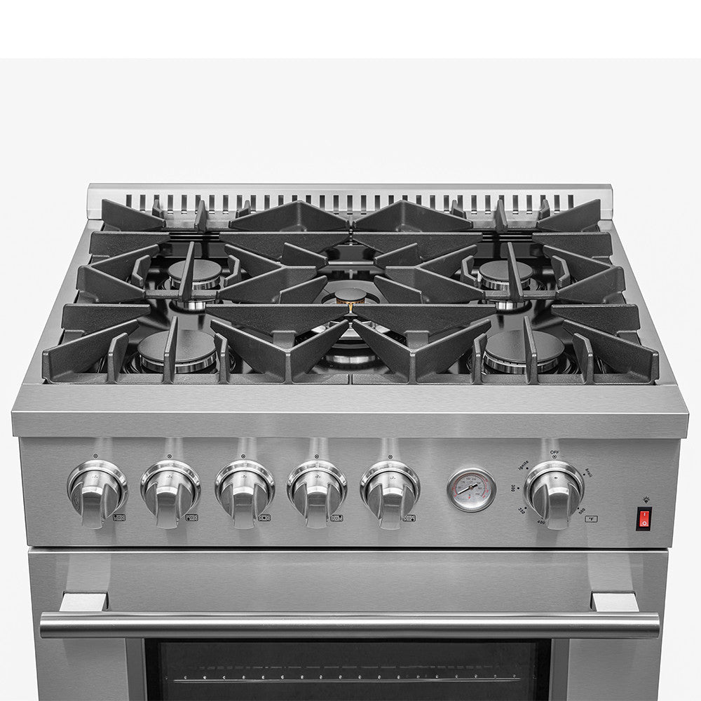Forno Premium Stainless Steel Kitchen Package with French Door Refrigerator and Gas Range - FBDL-020-01-CAUS